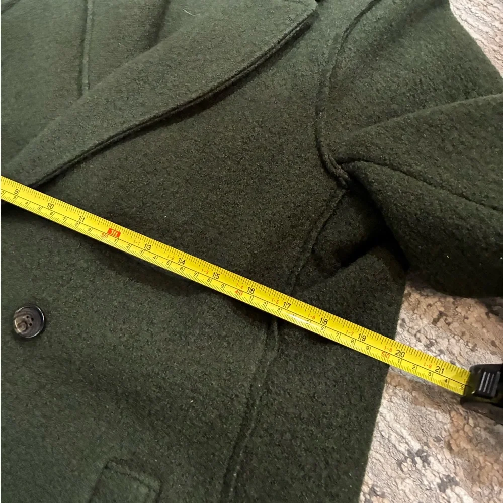 J. Crew Olive Green Double-Breasted Wool Pea Coat